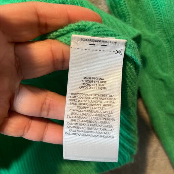 Polo Ralph Lauren Distressed Cashmere Wool Jumper‎ Sweater Size Small Green New - Picture 5 of 8